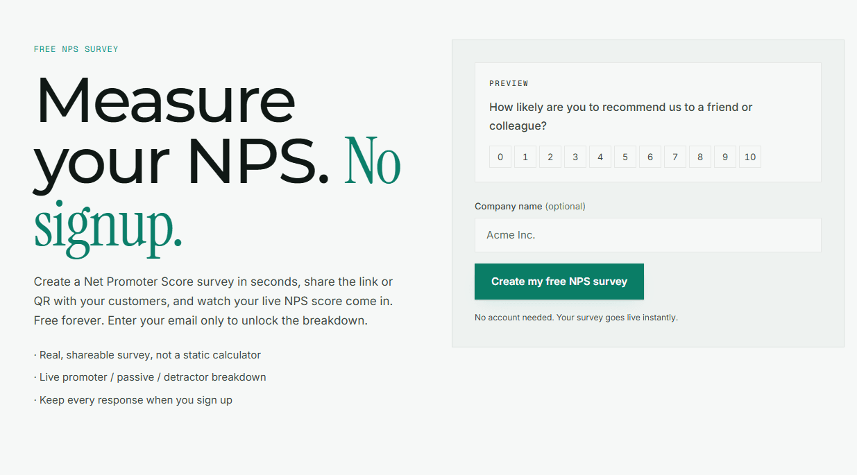 How to Measure NPS in 60 Seconds With a Free NPS Survey Tool